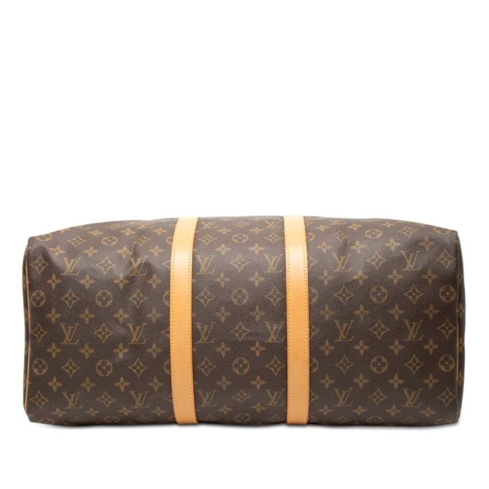 LOUIS VUITTON Authentic Brown Monogram Leather Keepall 50 Boston Bag - Picture 3 of 7